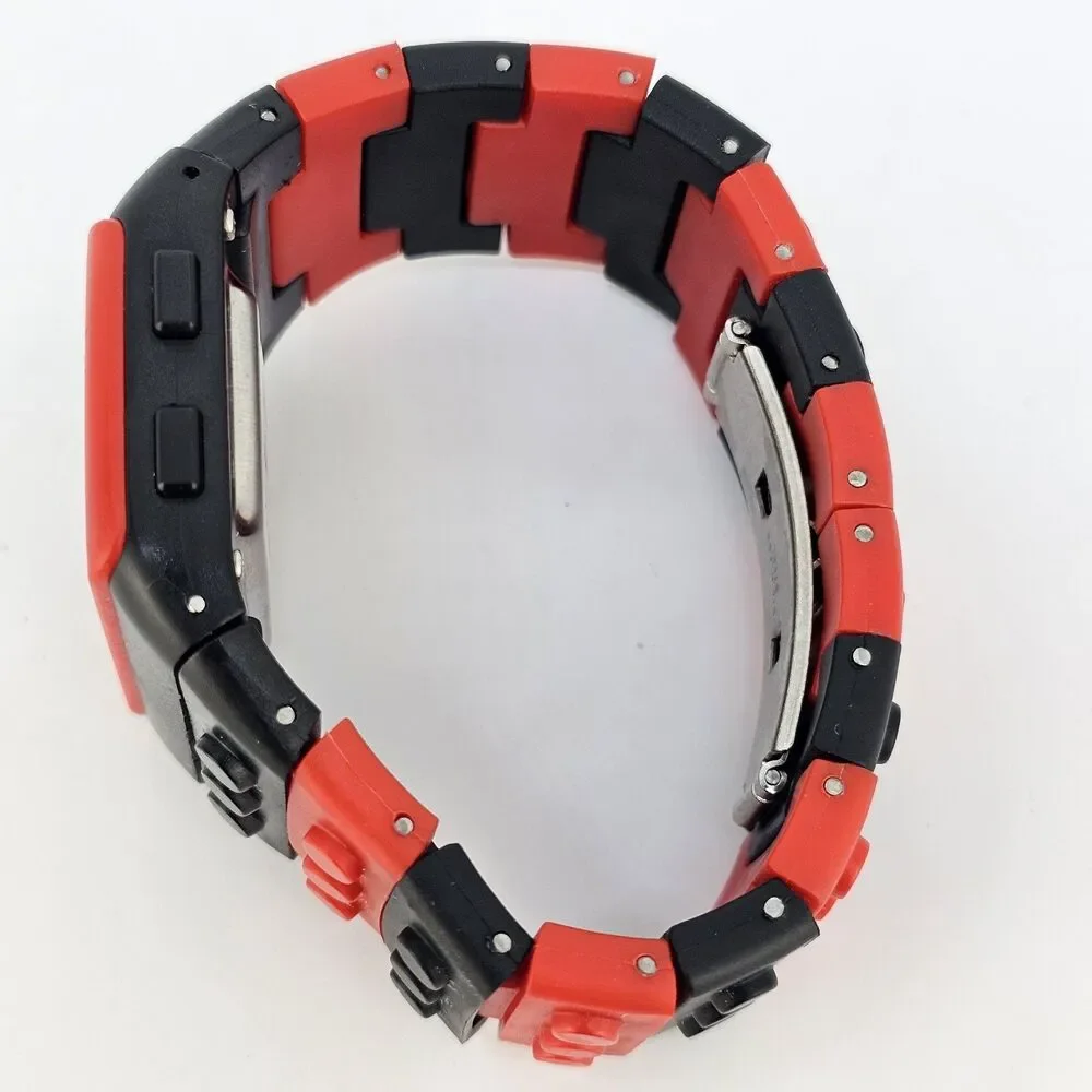 SHHORS Men's Watch‎ 43MM Red Black Building Block Lego Digital 7